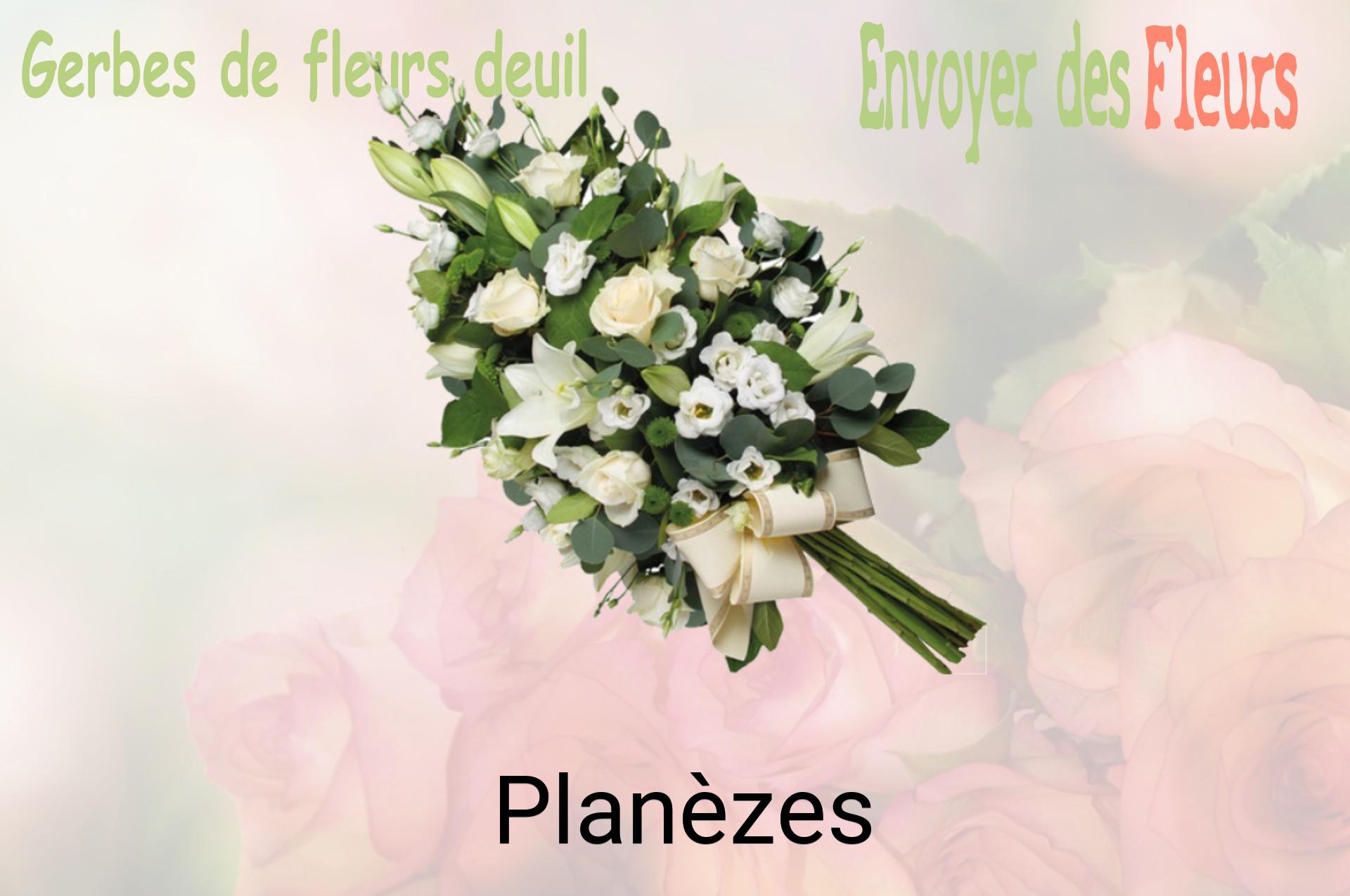 Gerbe de fleurs de deuil livrée à Planèzes
